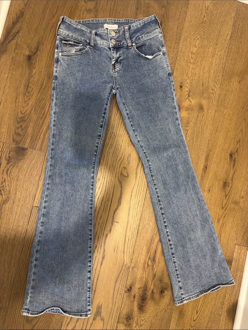 PacSun low rise, boot, cut jeans